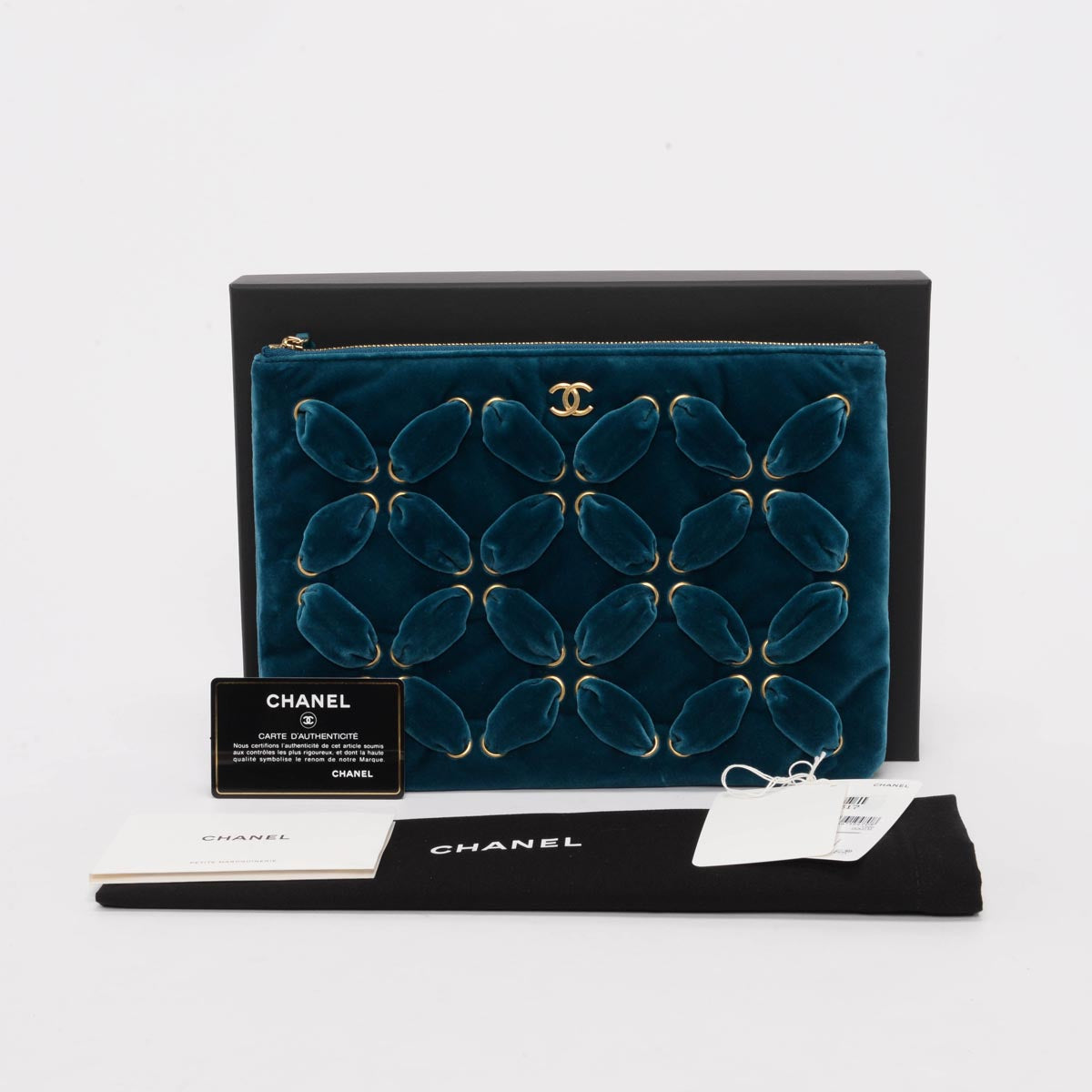 Chanel Teal Velvet Medium O-Case