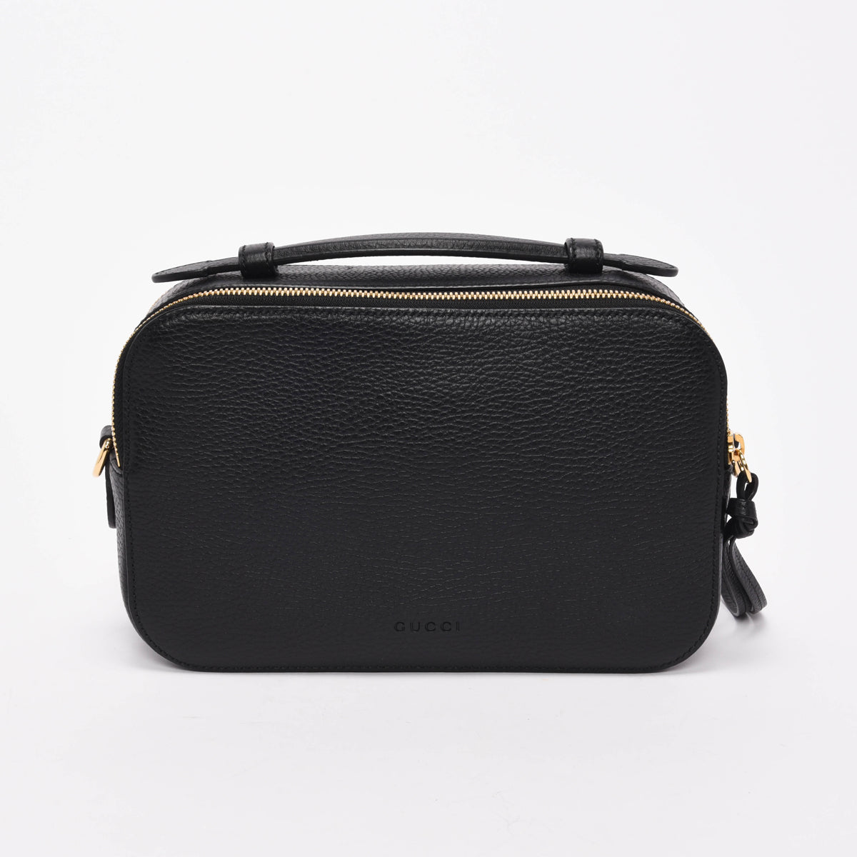 Gucci Black Grained Calfskin Sylvie Web Kingsnake Camera Bag