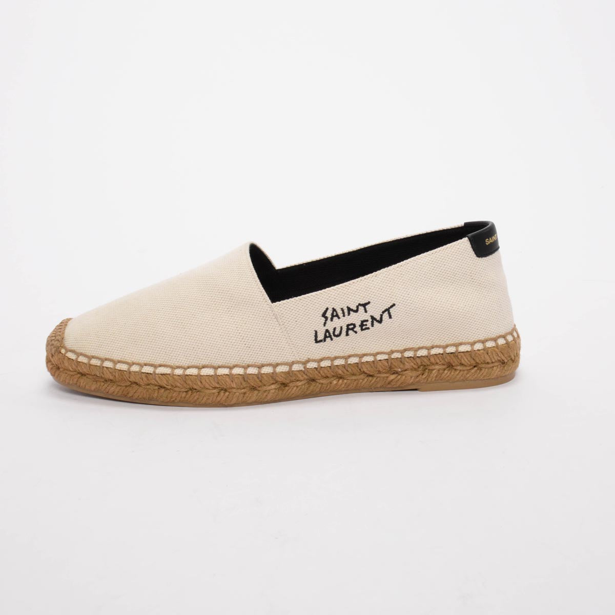 Saint Laurent Ecru Canvas Signature Logo Espadrilles 40