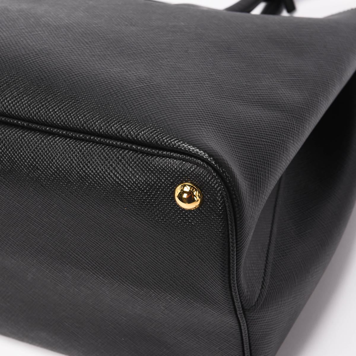 Prada Black Saffiano Medium Double Tote