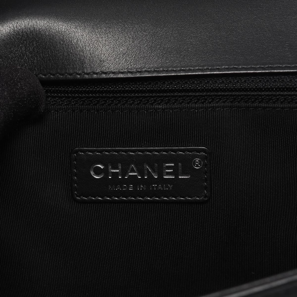 Chanel Black Chevron Lambskin Medium Boy Bag