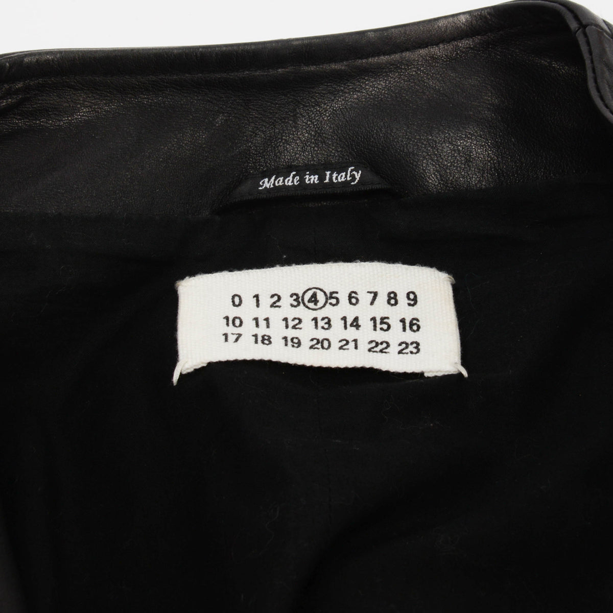 Maison Margiela Black Leather Biker Jacket IT 42