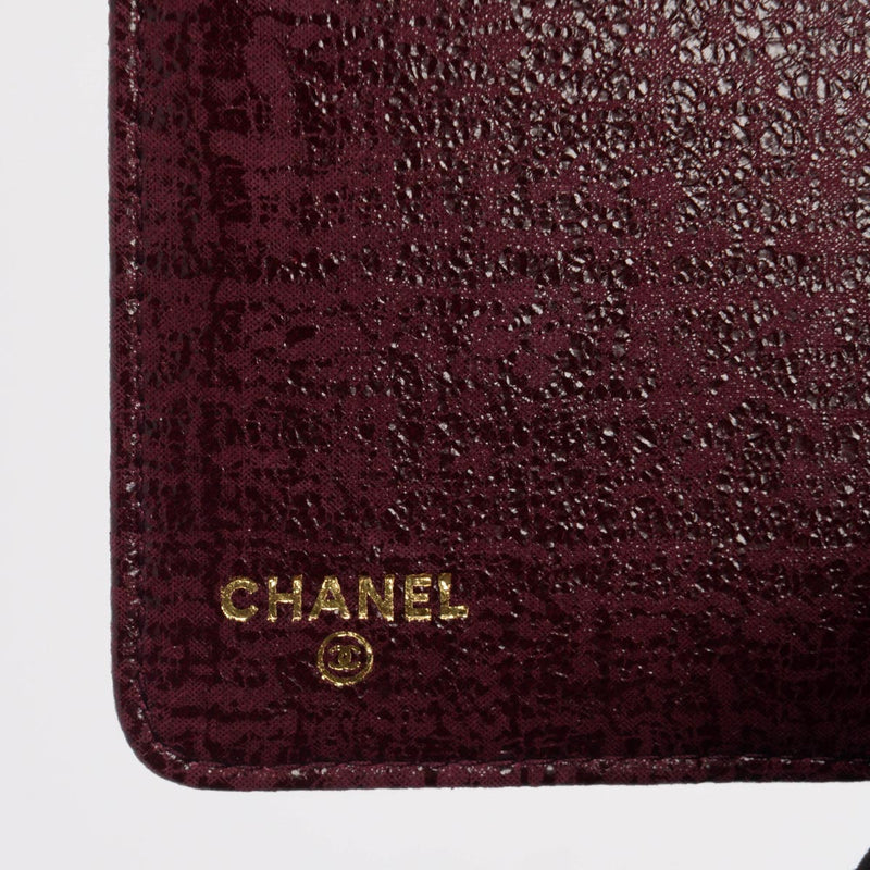 Chanel Burgundy Tweed Effect Paris to Edinburgh Wallet - Blue Spinach