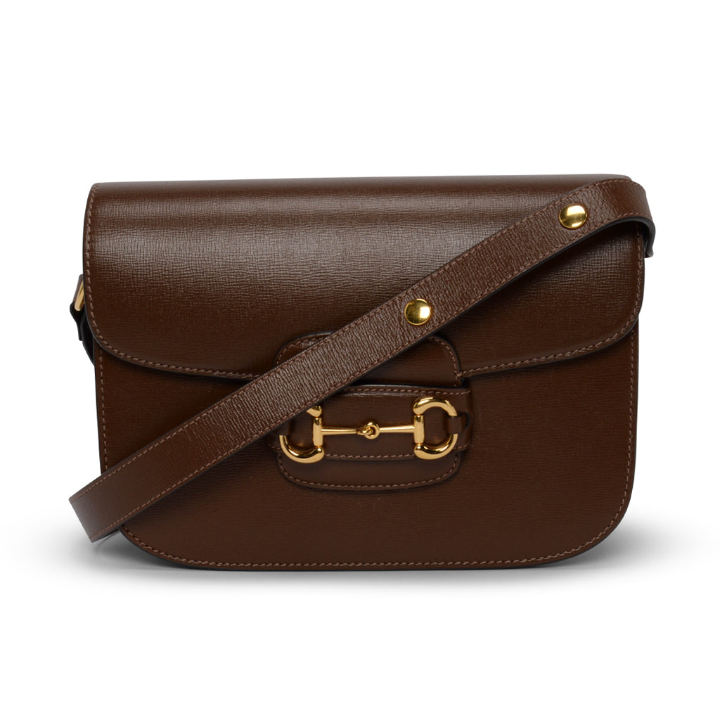 Gucci Brown Calfskin Medium Horsebit 1955 Shoulder Bag