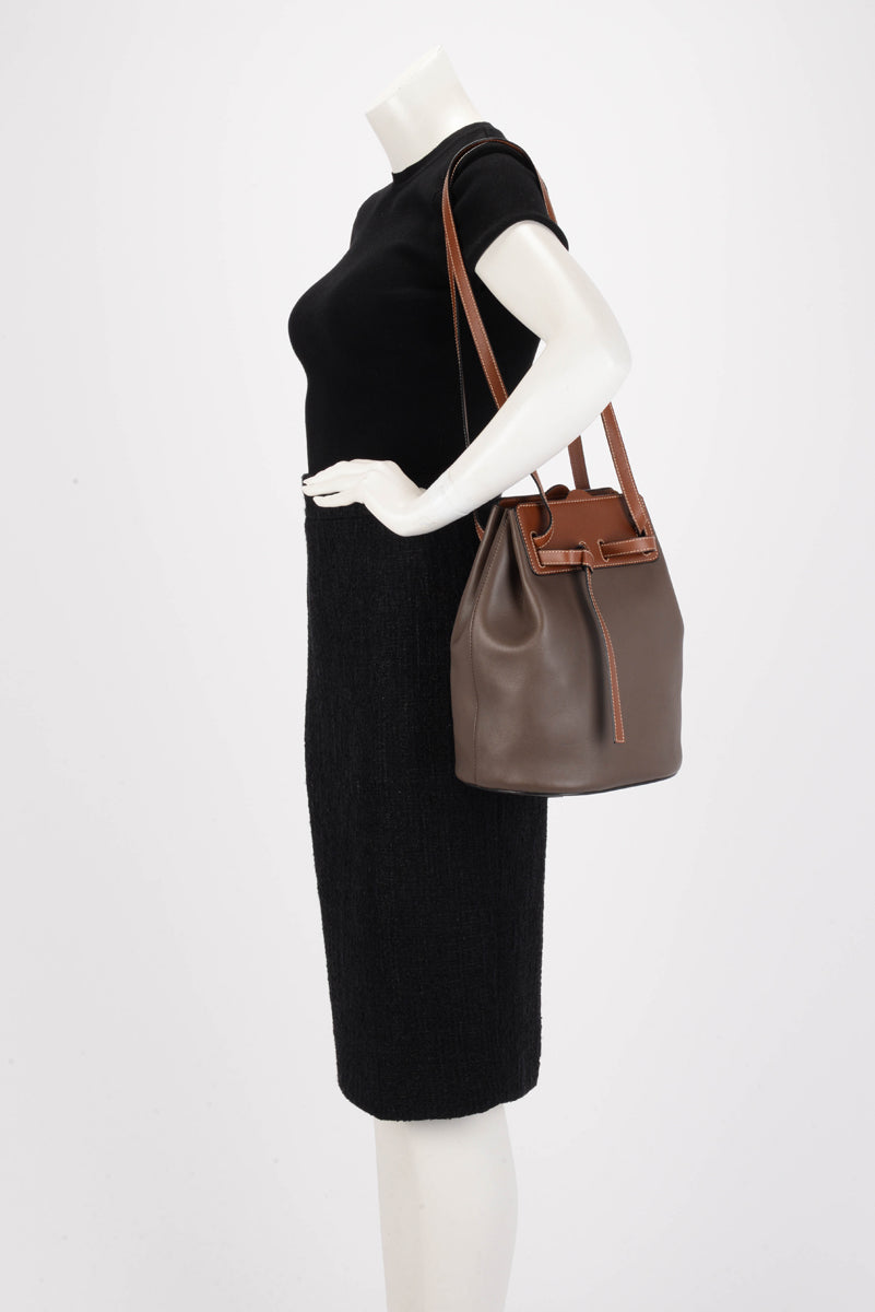 Loewe Brown Calfskin Lazo Bucket Bag