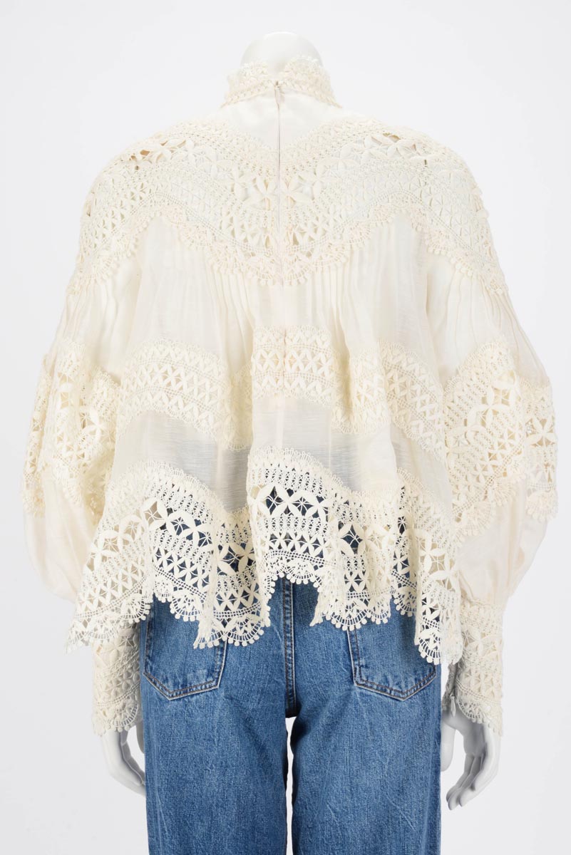 Zimmermann Ivory Postcard Embroidered Blouse OP