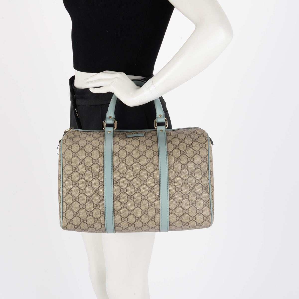 Gucci Light Blue GG Plus Monogram Joy Boston Bag