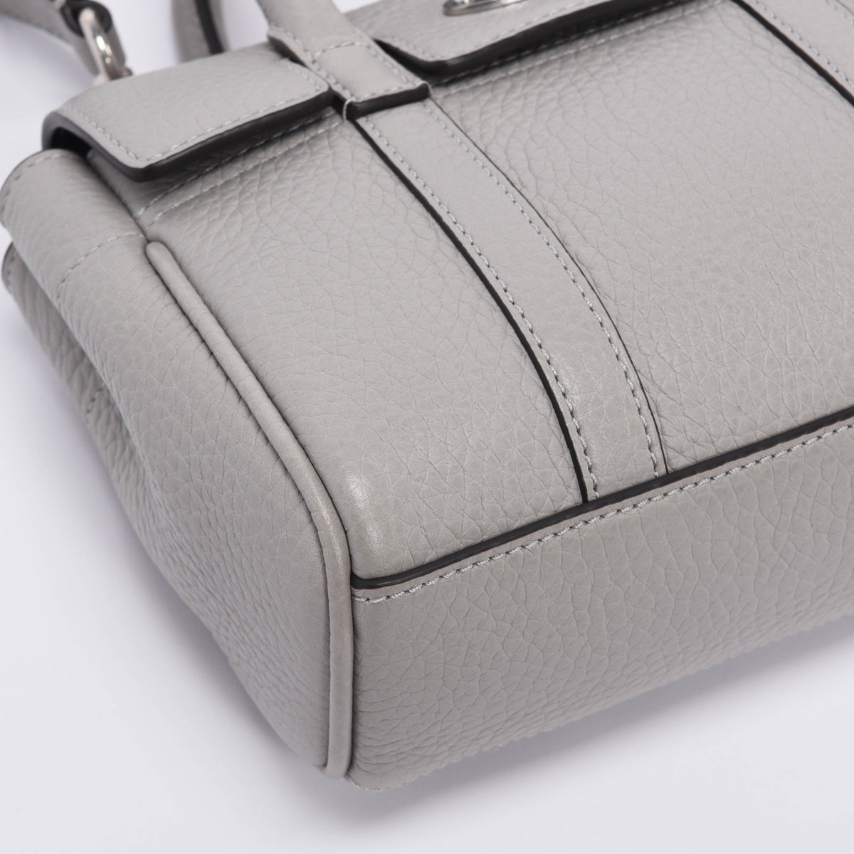 Mulberry Pale Grey Heavy Grain Mini Bayswater Tote