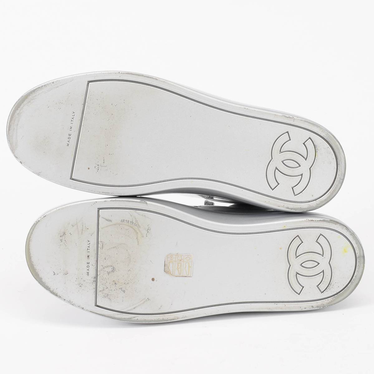 Chanel Silver High Top Sneakers 42