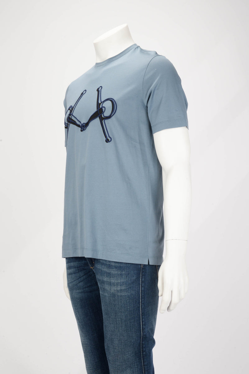 Hermes Cyan Cotton Mors T-Shirt M