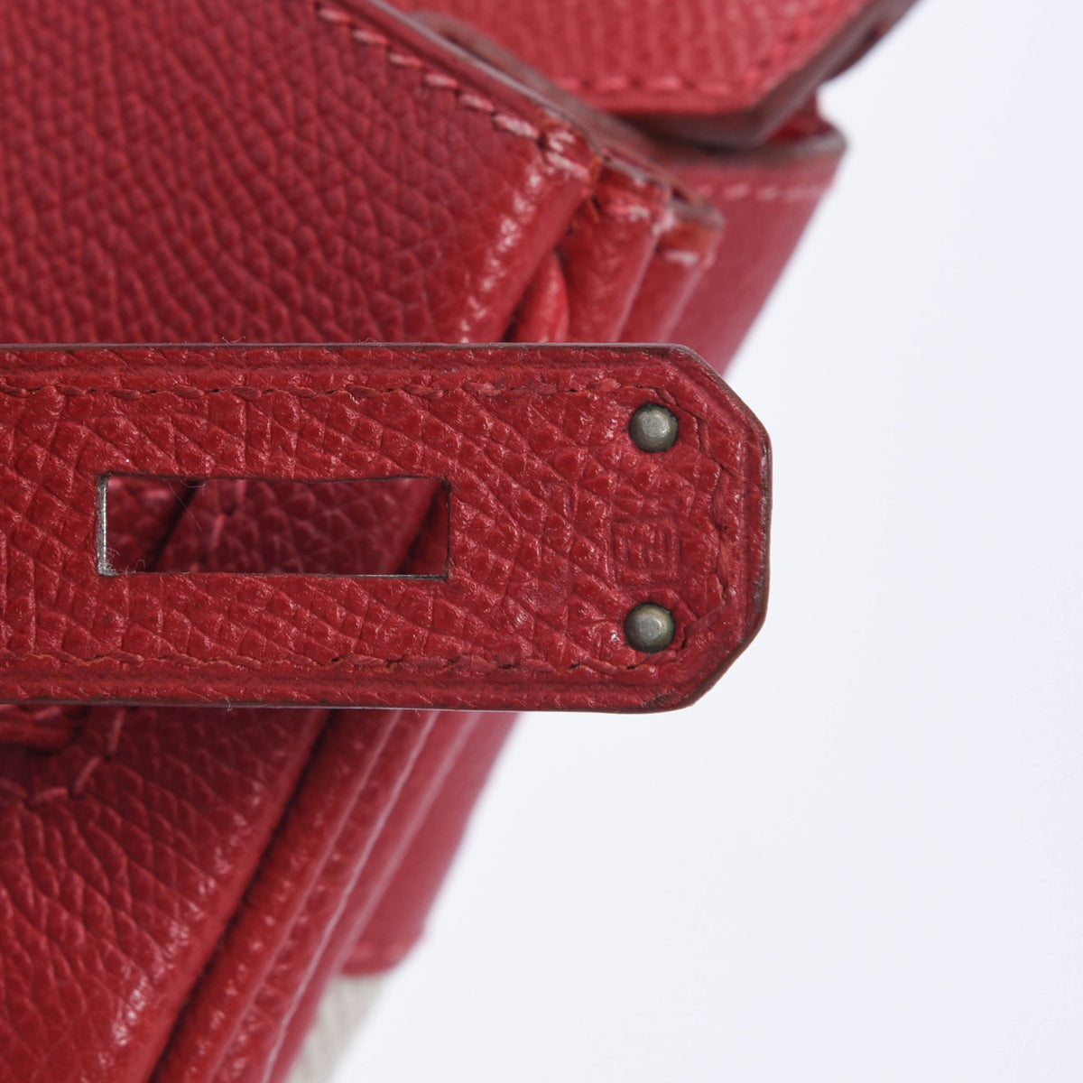 Hermes Rouge Vif Courchevel & Toile H Birkin 30 PHW