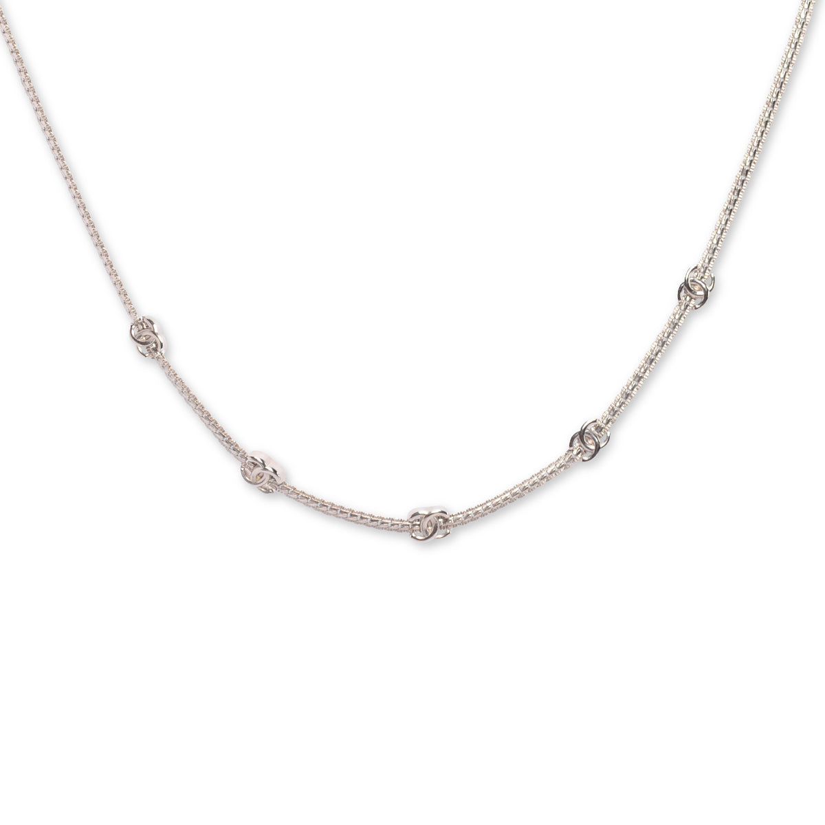 Chanel Silver CC Choker Necklace