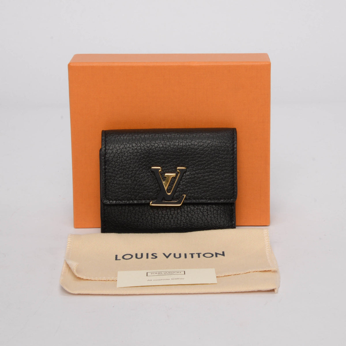Louis Vuitton Black Taurillon Capucines XS Wallet