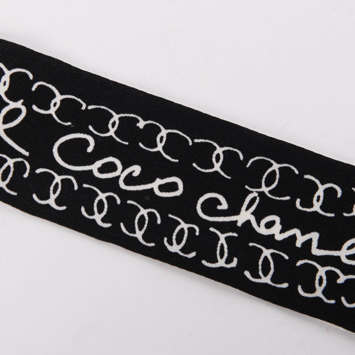 Chanel Black & White Silk CC Bandeau