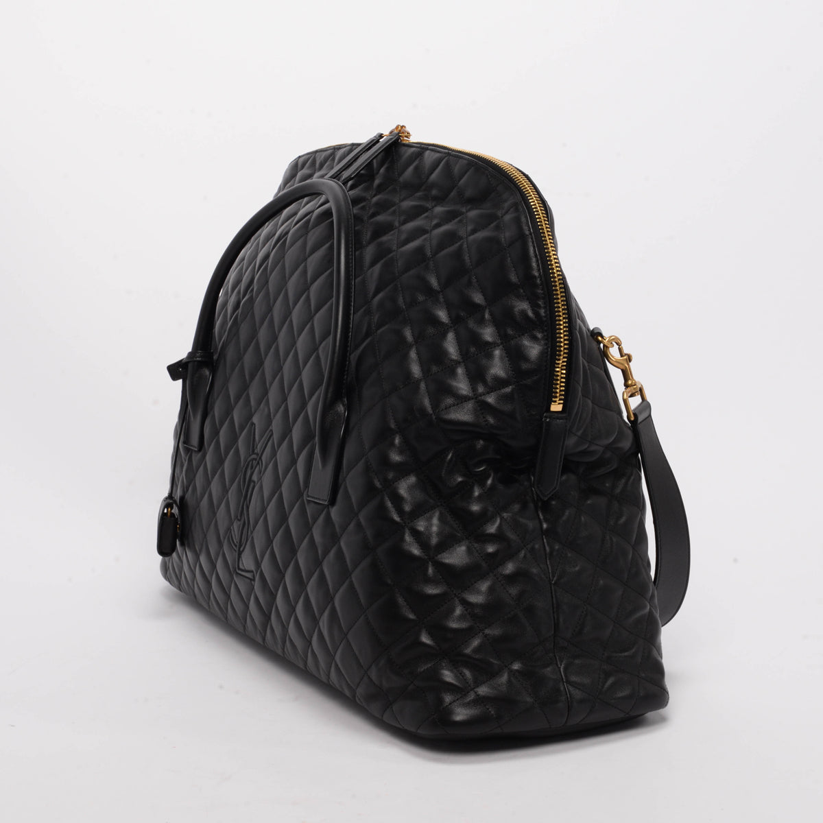 Saint Laurent Black Quilted Calfskin ES Giant Travel Bag