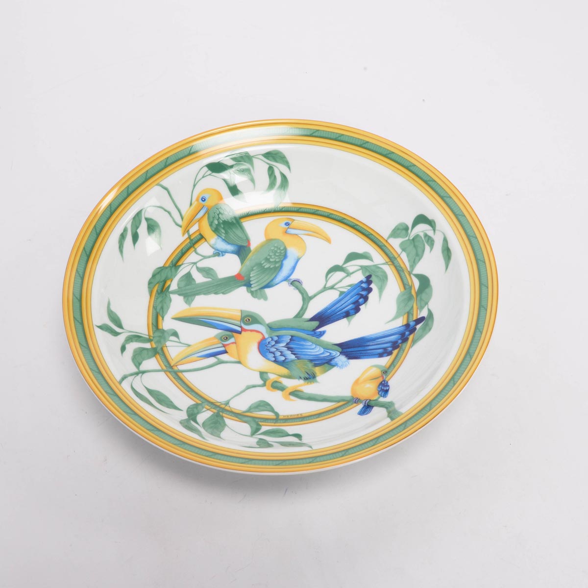 Hermes Multi-Color Porcelain Toucans Serving Plate