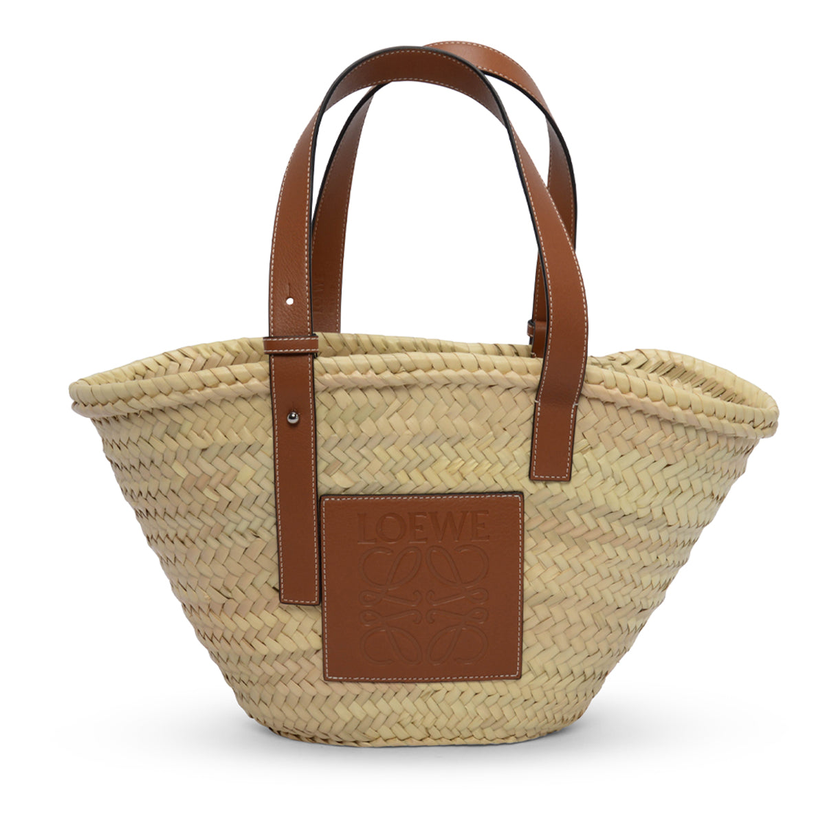 Loewe Tan Raffia Medium Basket Tote