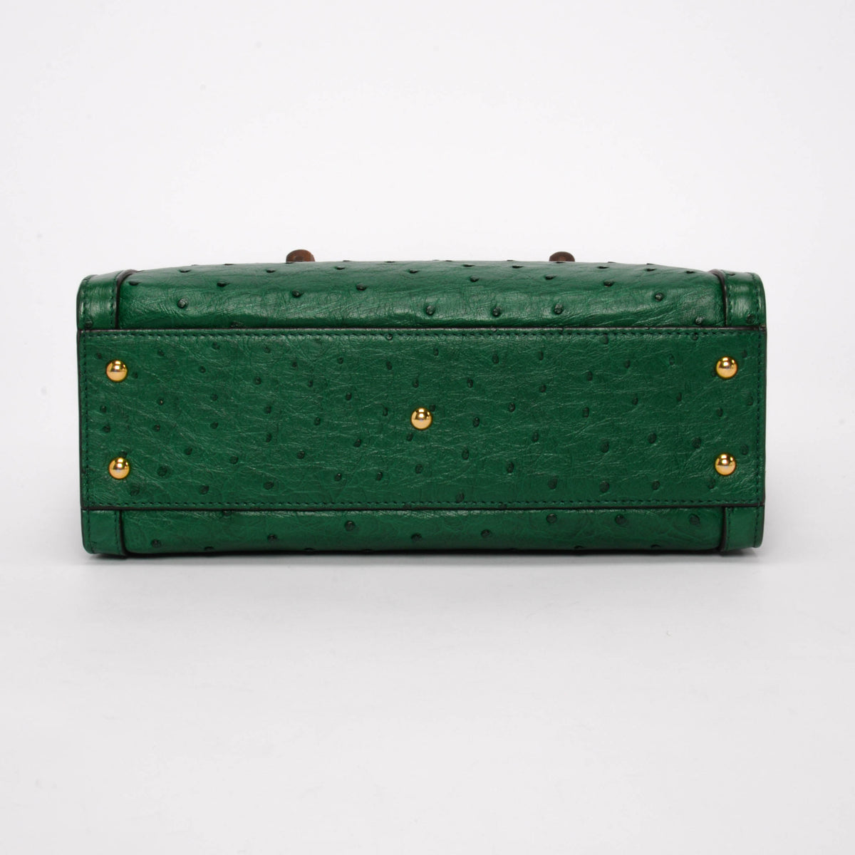 Gucci Green Ostrich Medium Diana Bag