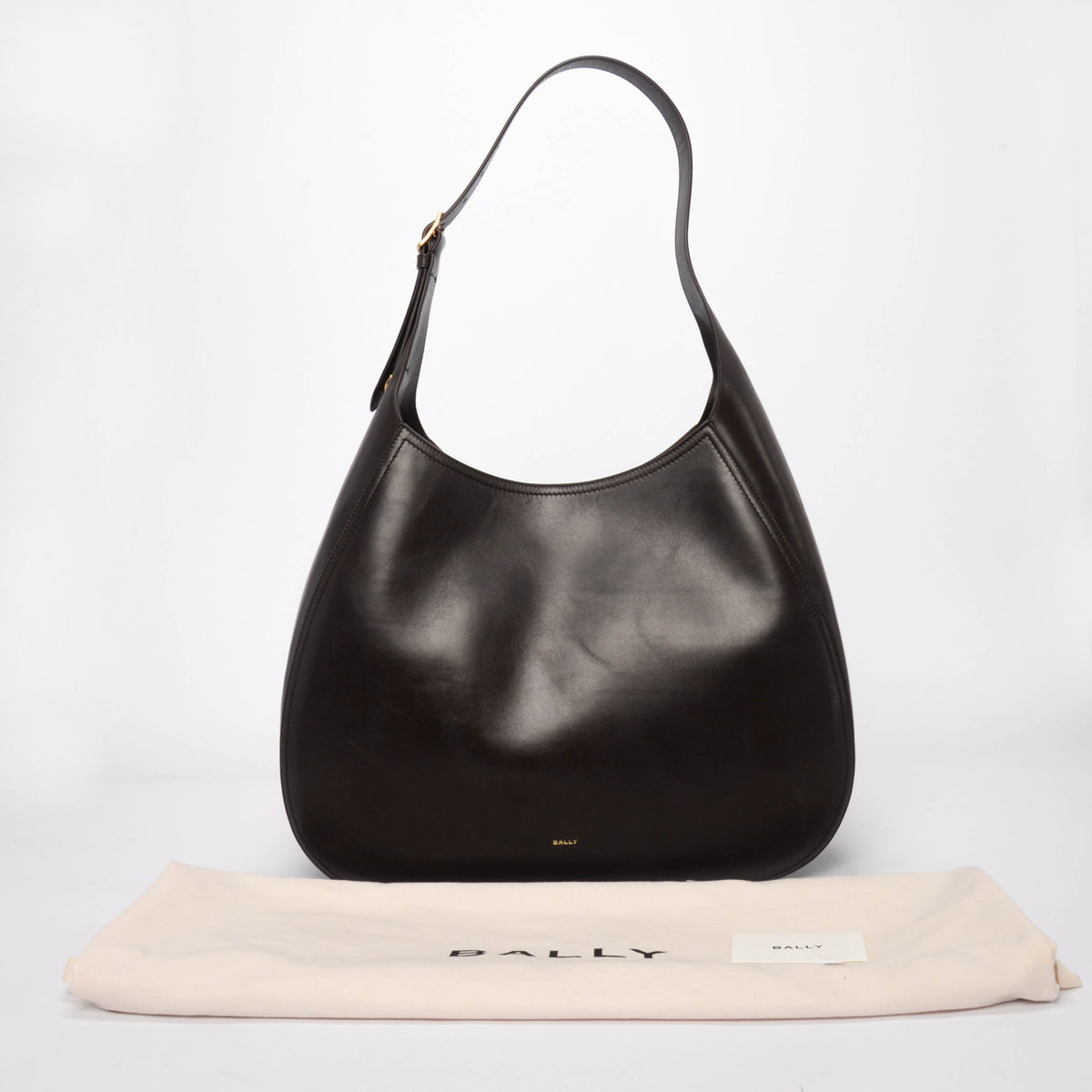 Bally Chocolate Leather Large Althea Hobo Bag