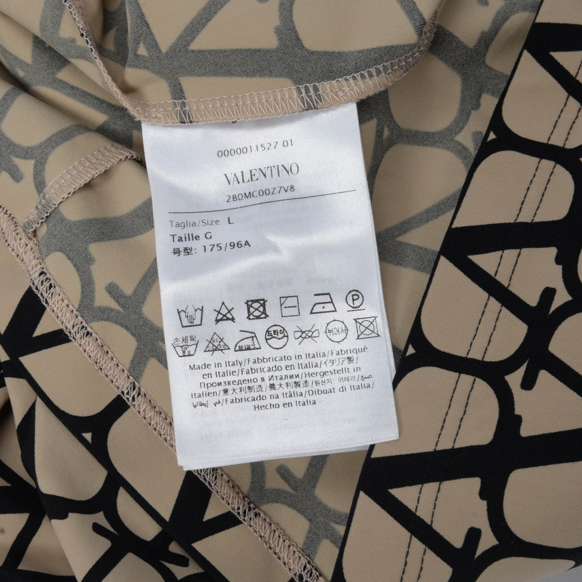 Valentino Beige Jersey Vlogo Signature Long Sleeve Top L
