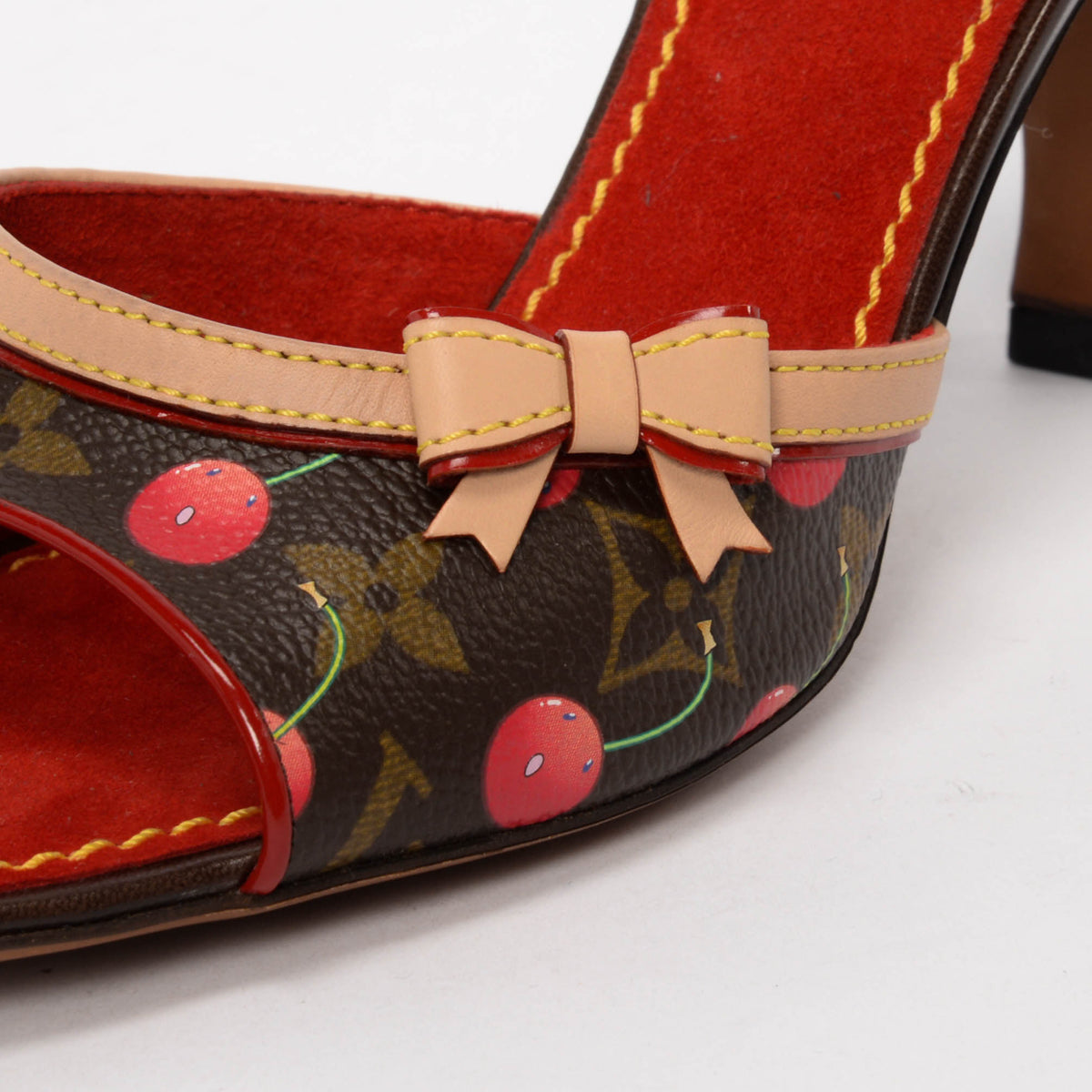 Louis Vuitton x Takashi Murakami Monogram Cerises Bow Sandals 37.5