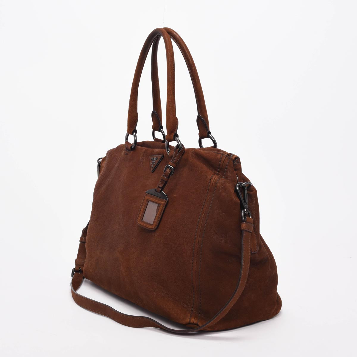 Prada Brown Brushed Leather Tote