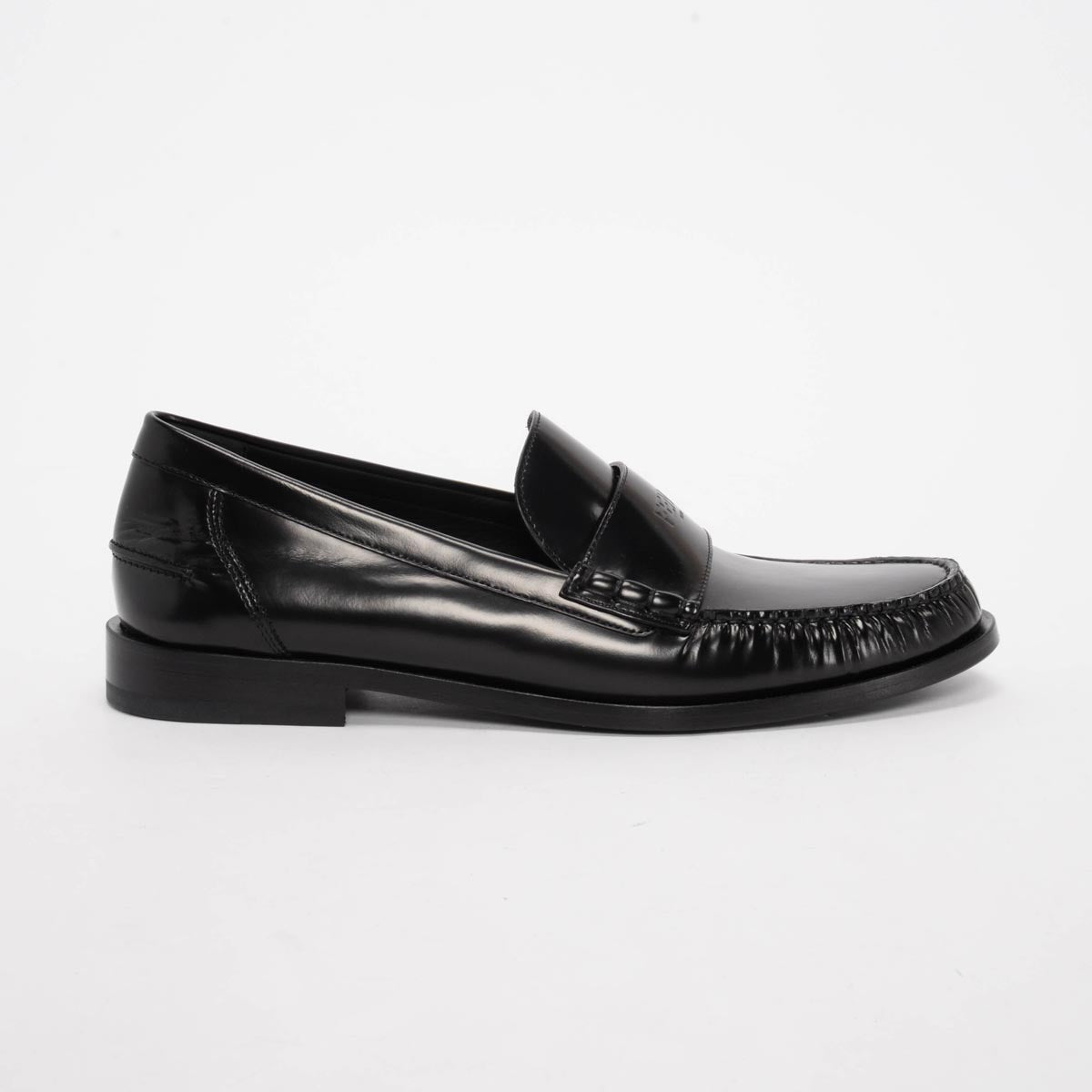 Fendi Black Hi-Shine Penny Loafers 11.5