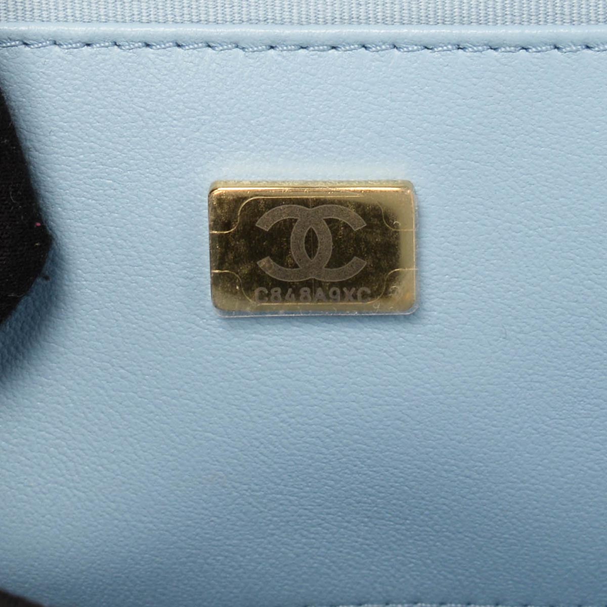 Chanel Blue Quilted Lambskin CC In Love Heart Bag