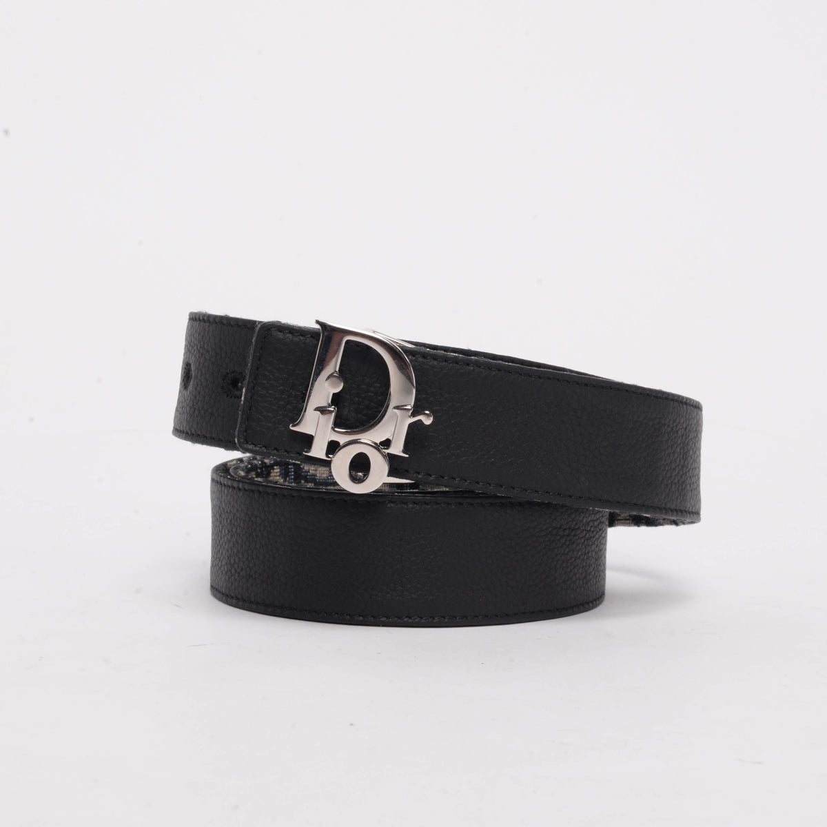 Dior Homme Navy Oblique Jacquard Reversible Belt