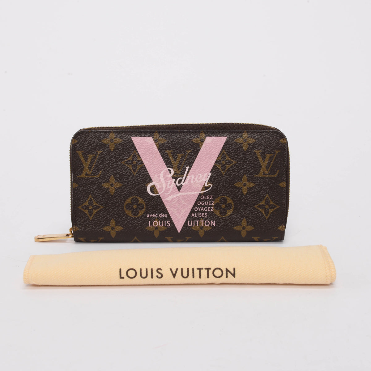 Louis Vuitton Rose Ballerine Monogram Sydney V Zippy Wallet