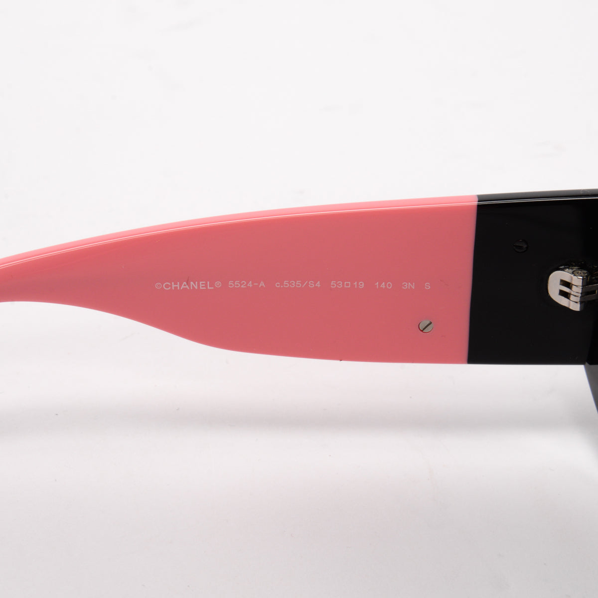 Chanel Black & Pink Acetate CC Oval Sunglasses