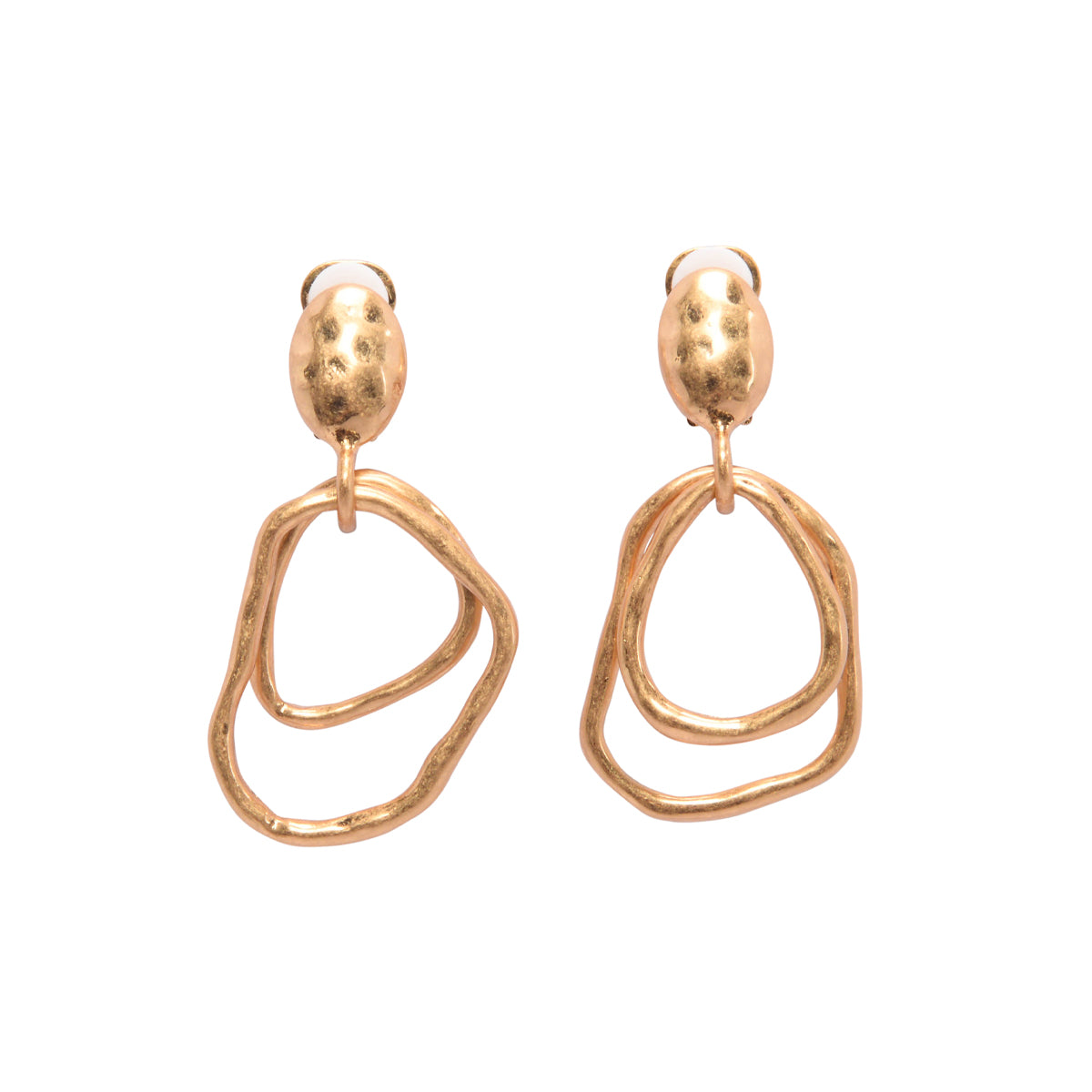 Oscar de la Renta Gold Tone Dangle Clip On Earrings