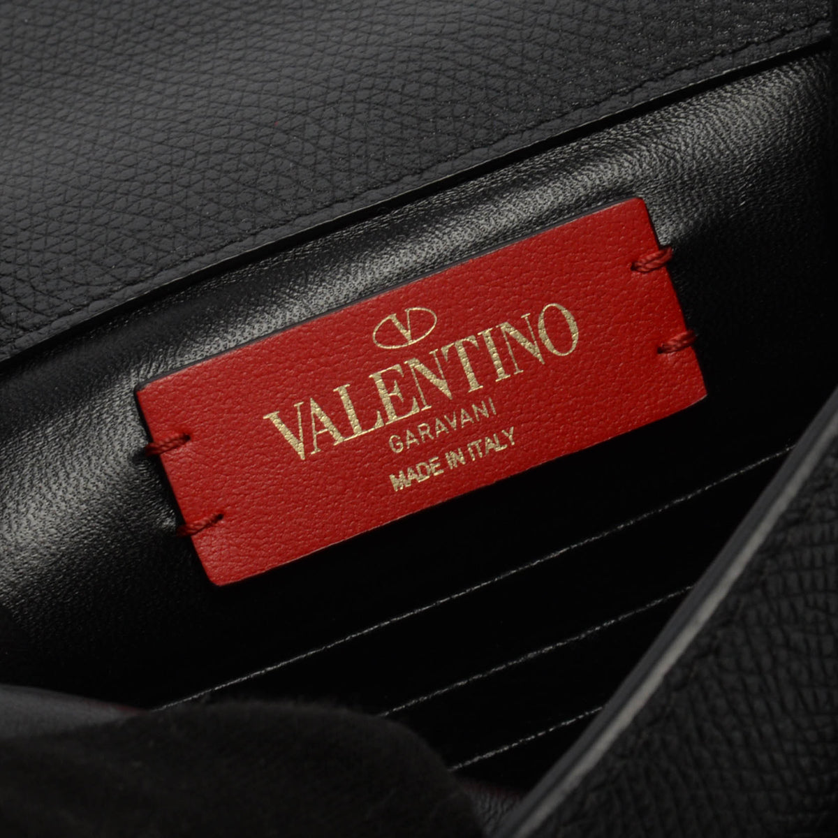 Valentino Black Grained Leather VSling Bag