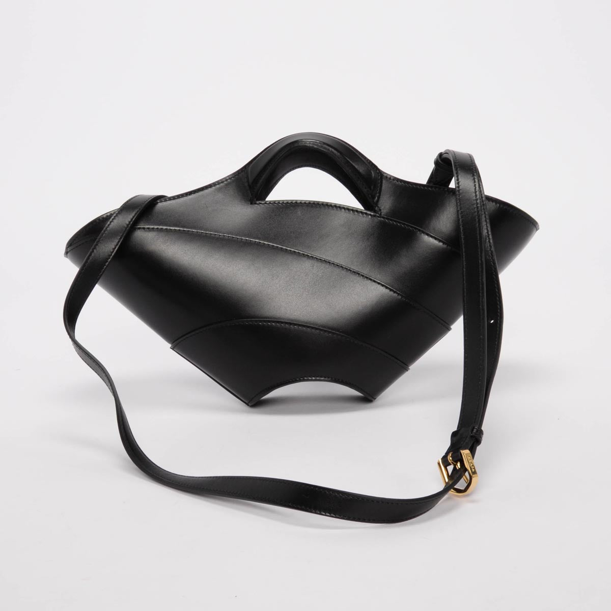 Alaia Black Smooth Calfskin Khaima Small Tote Bag