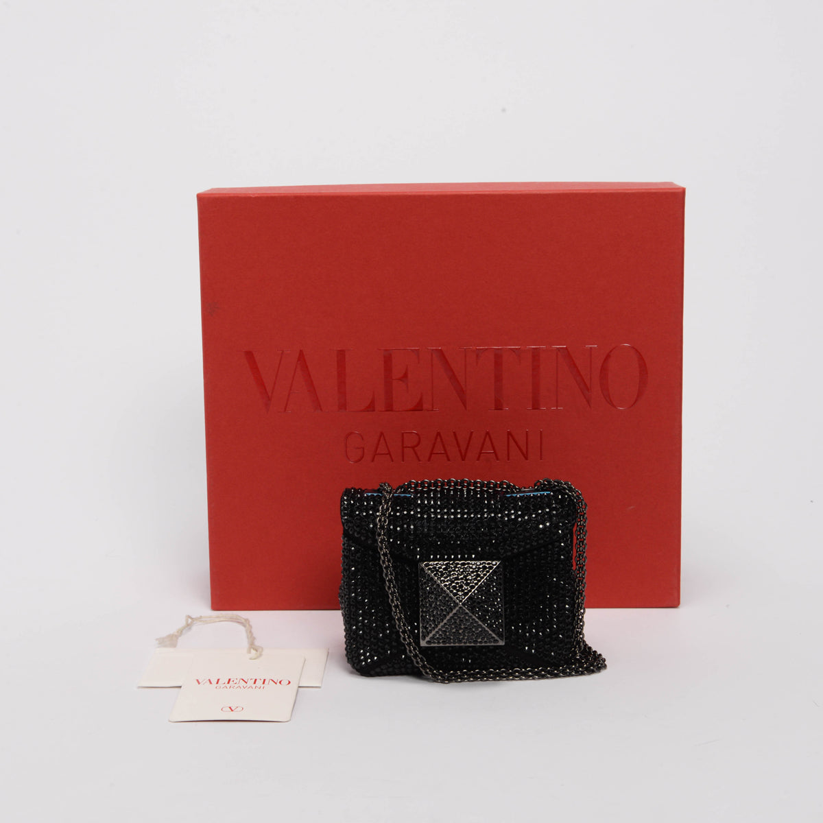 Valentino Black Crystal Micro One Stud Bag