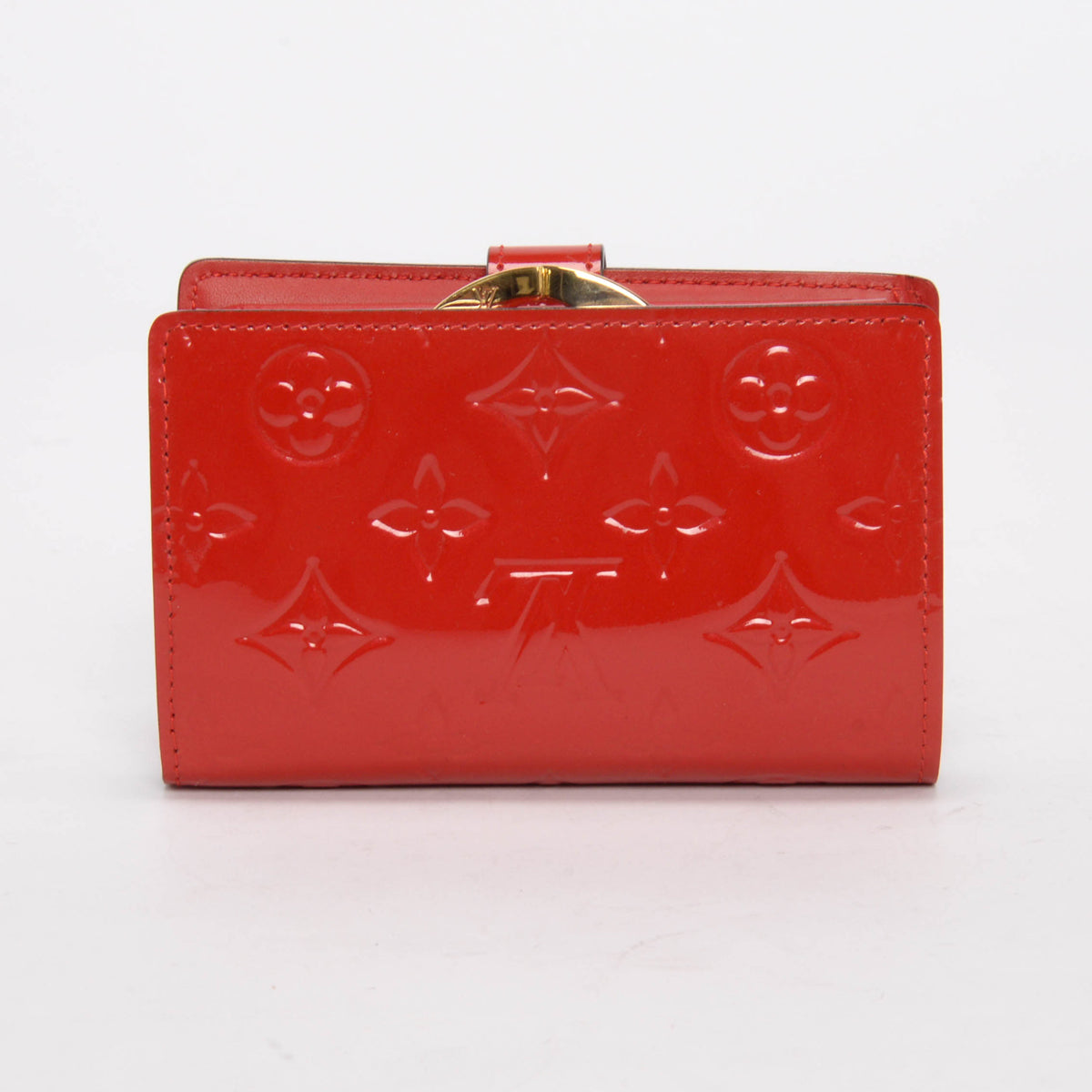 Louis Vuitton Rouge Grenadine Monogram Vernis French Purse Wallet