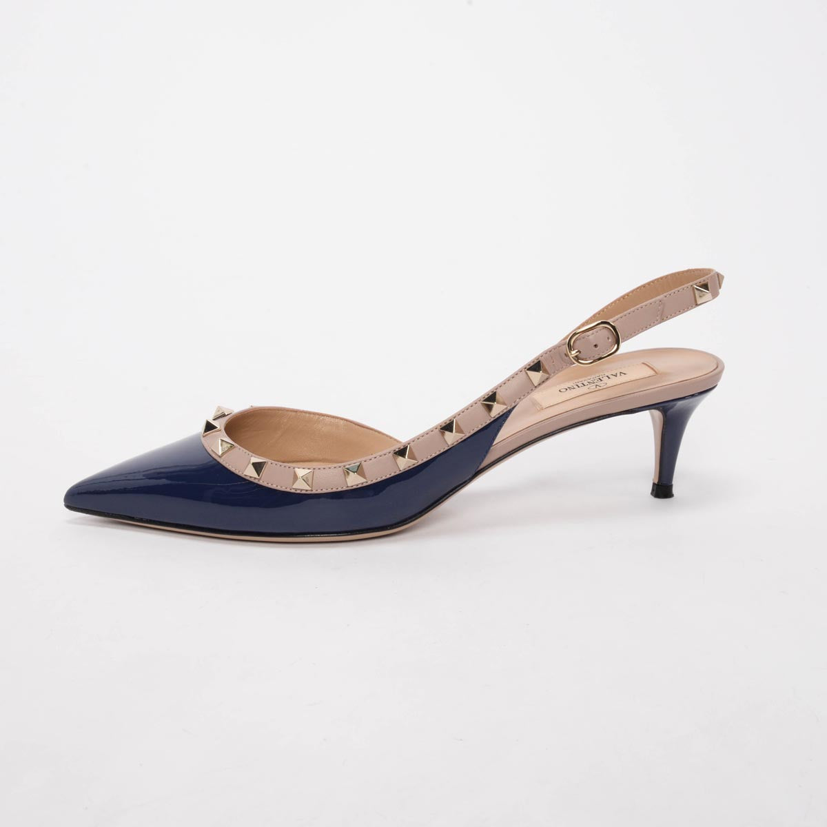 Valentino Navy Patent Rockstud Pumps 40