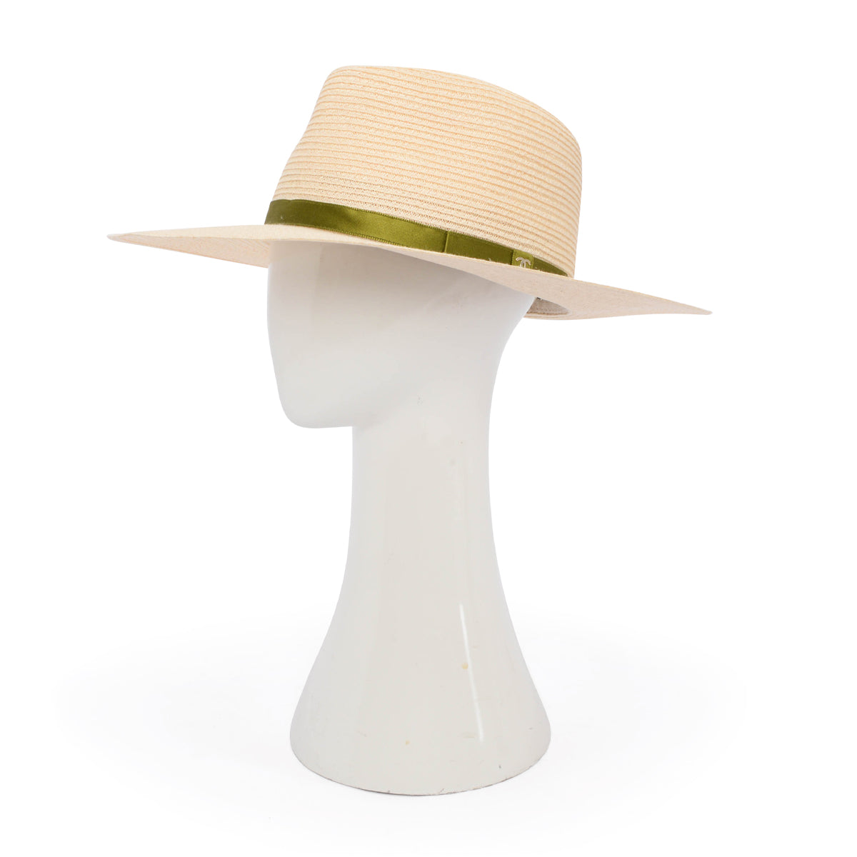 Chanel Ivory Abaca Straw CC Ribbon Panama Hat