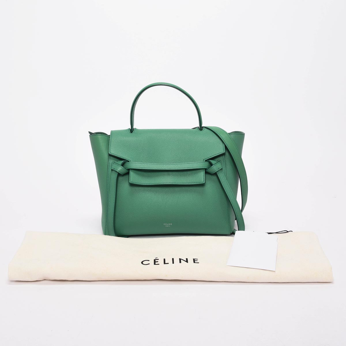 Celine Pop Green Grained Calfskin Micro Belt Bag