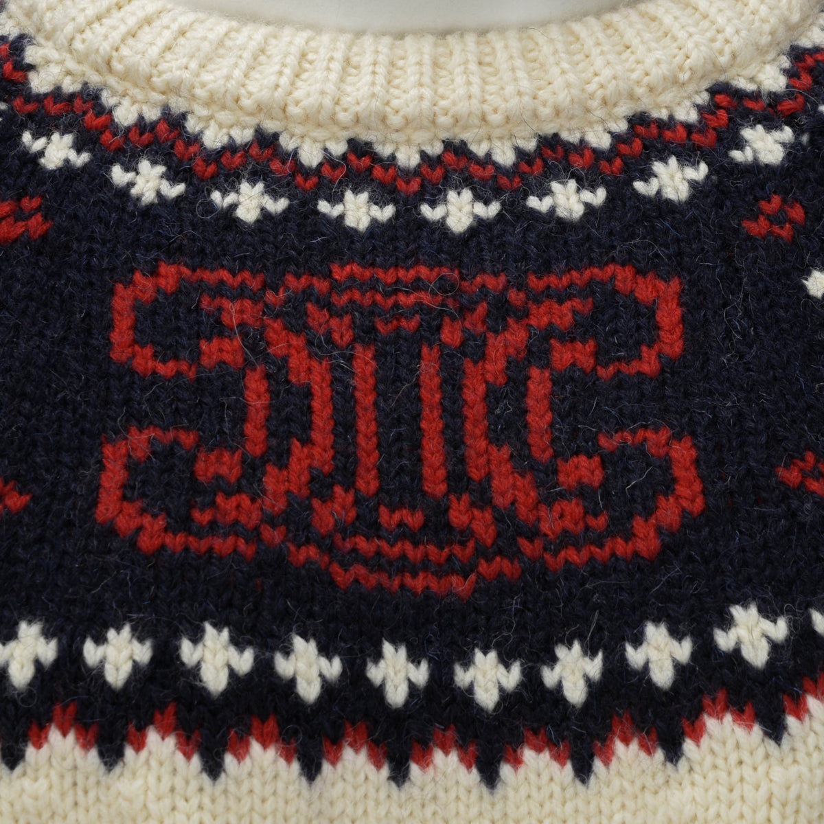 Celine Ivory Wool Fair Isle Triomphe Sweater M