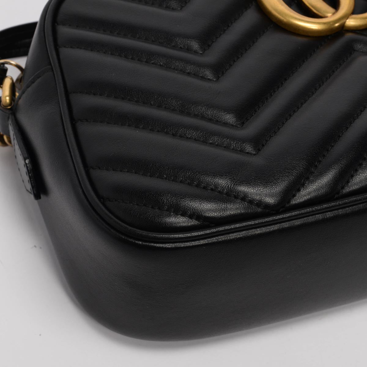 Gucci Black Matelasse GG Marmont Small Camera Bag