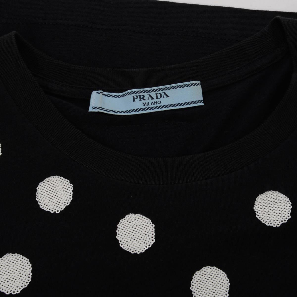 Prada Navy Polka Dot Sequin Top XS