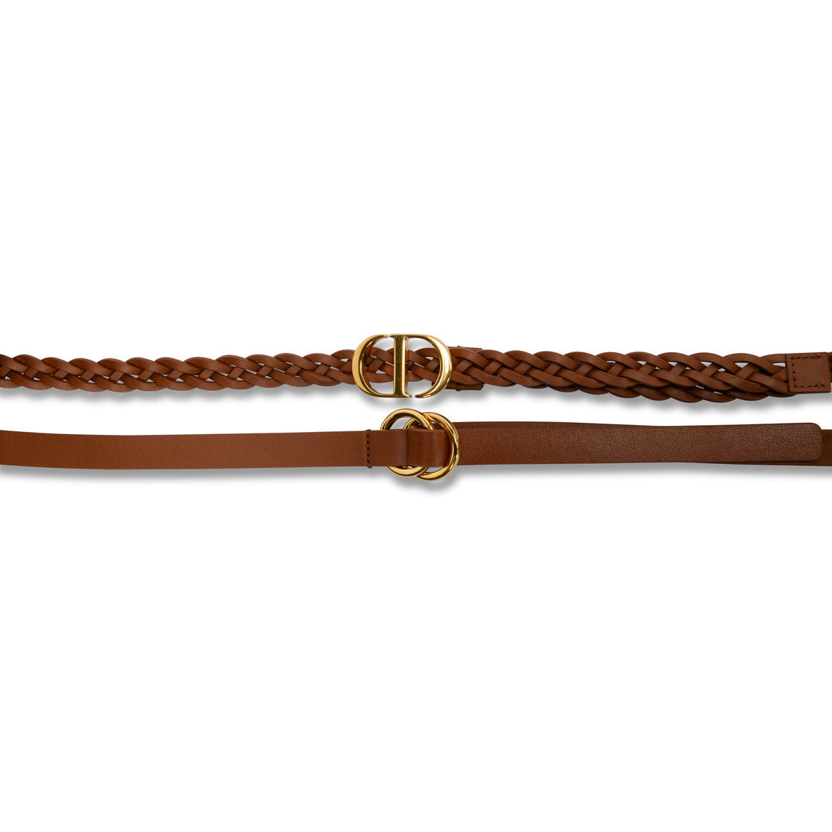 Dior Tan Calfskin Double Braided Belt