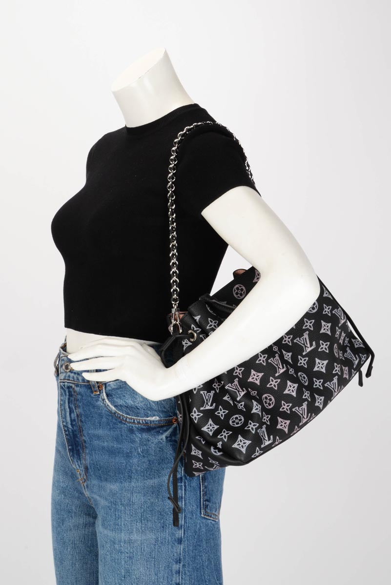 Louis Vuitton Black Mahina Flight Mode Bella Tote