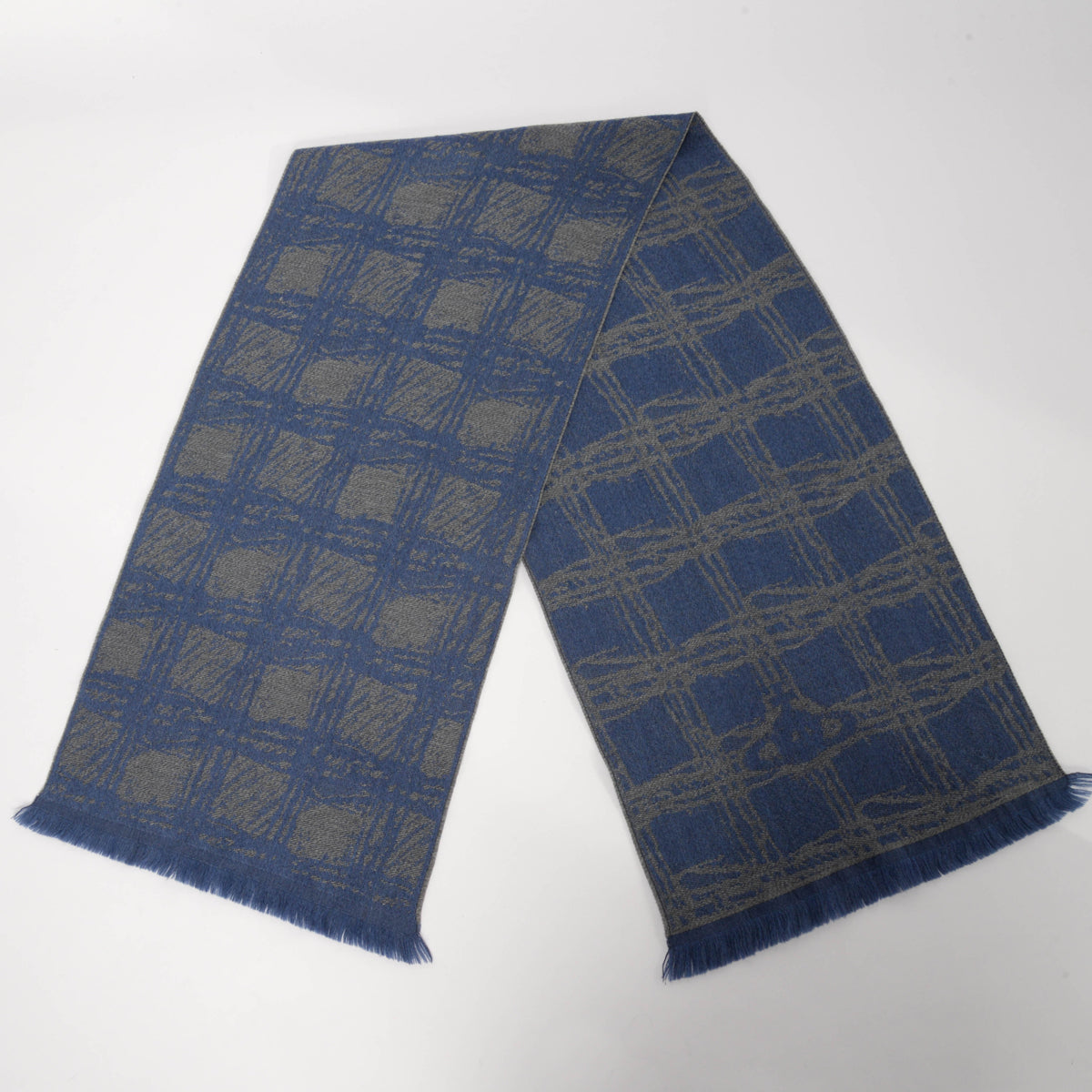 Vivienne Westwood Grey & Blue Jacquard Check Scarf