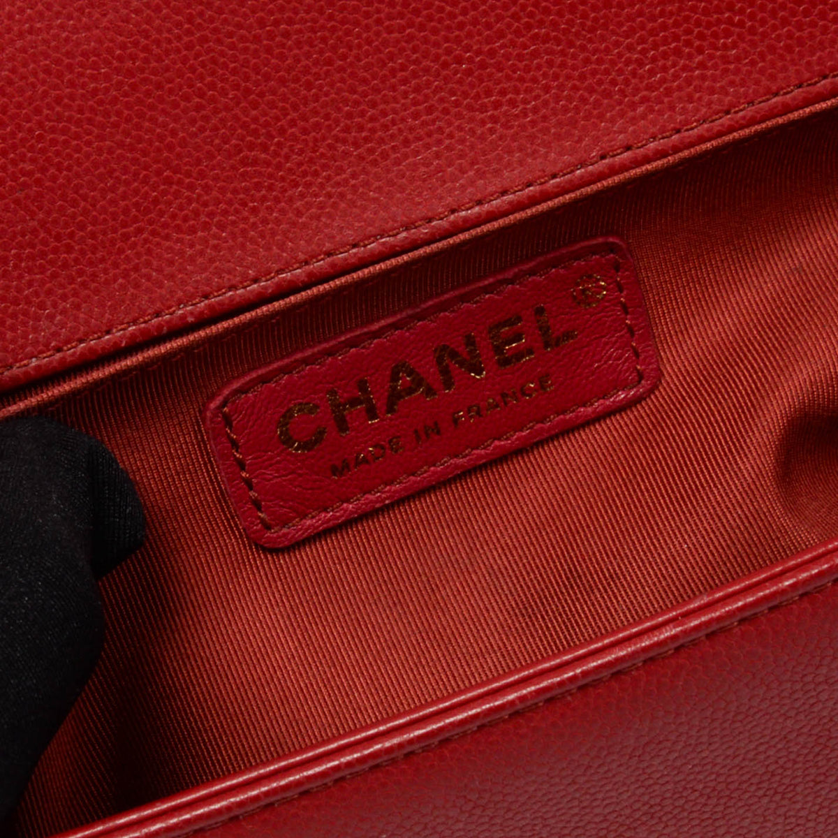 Chanel Red Quilted Calfskin Medium Boy Bag