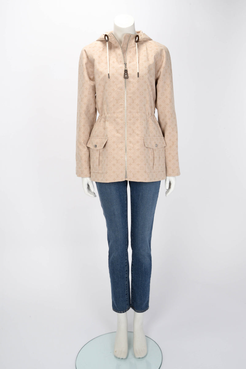 Louis Vuitton Beige Monogram Cotton Windbreaker Jacket FR 34