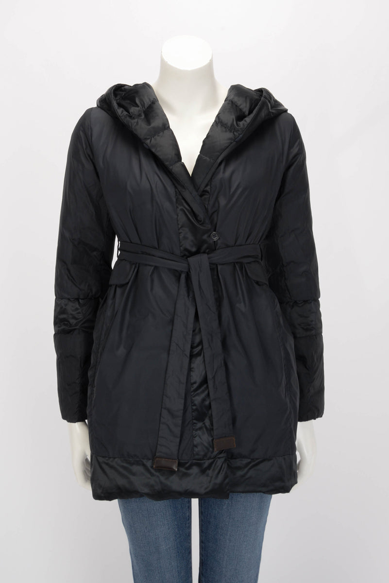 Max Mara Midnight Blue Quilted Nylon Reversible Puffer Jacket IT 38
