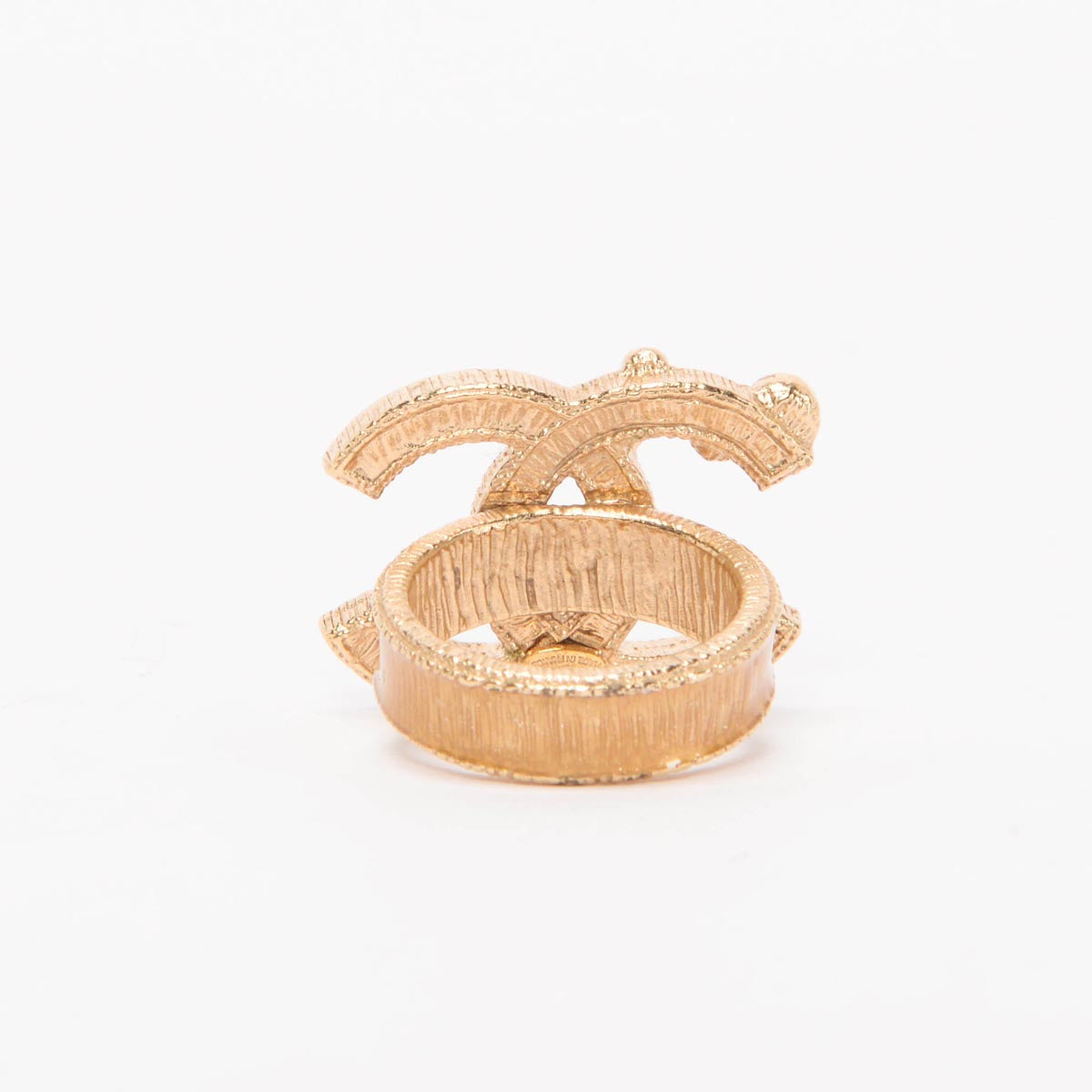 Chanel Light Gold Crystal CC Ring