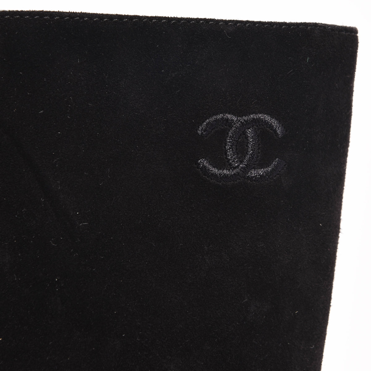 Chanel Black Suede Cap Toe Gabrielle Logo Boots 41